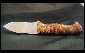 Box elder burl hand made custom hunting knife