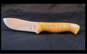 Fiddleback Maple custom hand made knife CPM154 steel