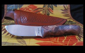 Fiddleback maple custom hand made knife CPM154 steel