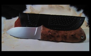 Thuya burl custom hand made knife CPM154 steel